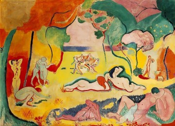  1906 Pintura al %c3%b3leo - Le bonheur de vivre La alegría de vivir 19051906 Desnudo abstracto